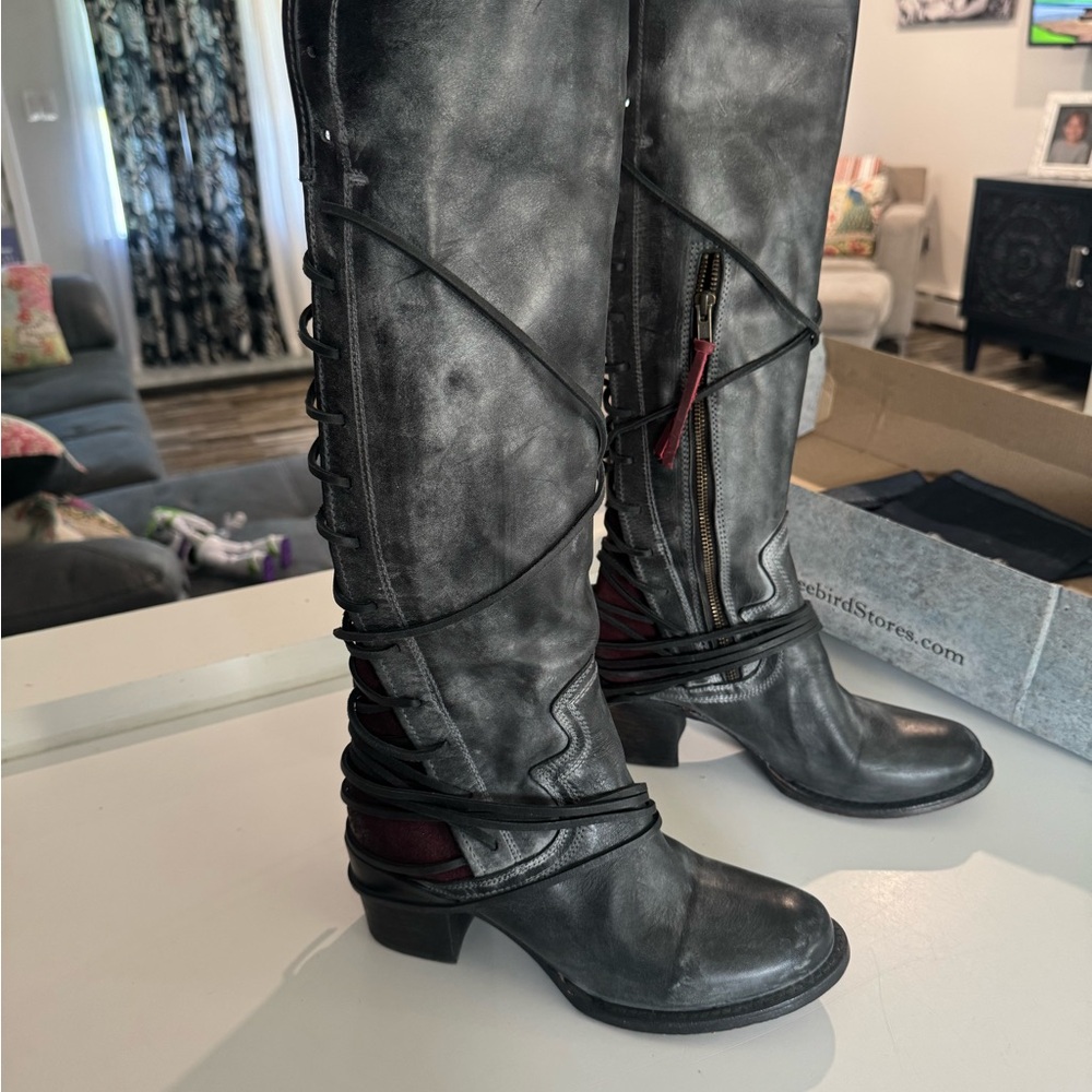 Freebird by Steven Black and Gray Over the Knee Boots
